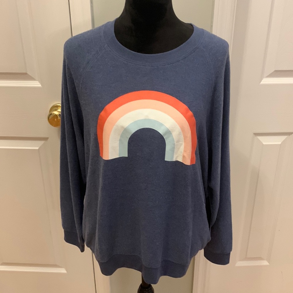 NWT Wildfox Blue Rainbow Sweater- Size M